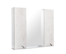 Зеркало-шкаф SANTREK HOME "Римини-80" (Бежевый бетон) 2 дв. 800х732х145