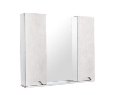 Зеркало-шкаф SANTREK HOME "Римини-80" (Бежевый бетон) 2 дв. 800х732х145