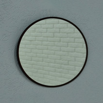 Зеркало SANTREK HOME с UV-печатью круглое "АГАТА" черная полоса 600мм