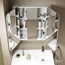 Шкаф зеркальный COSMETIC-80 белый Alavann