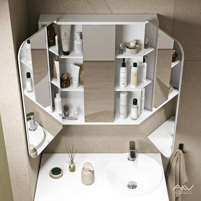 Шкаф зеркальный COSMETIC-80 белый Alavann
