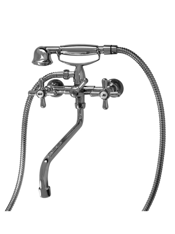 Смеситель Ванна Иркутск 1/2 м/к мет. мах. Крест (Т(В)-К-004)