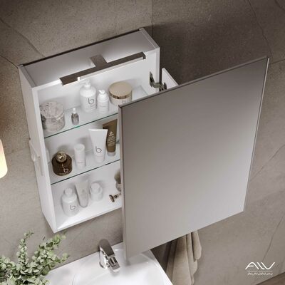 Шкаф зеркальный COSMETIC-55 белый Alavann 