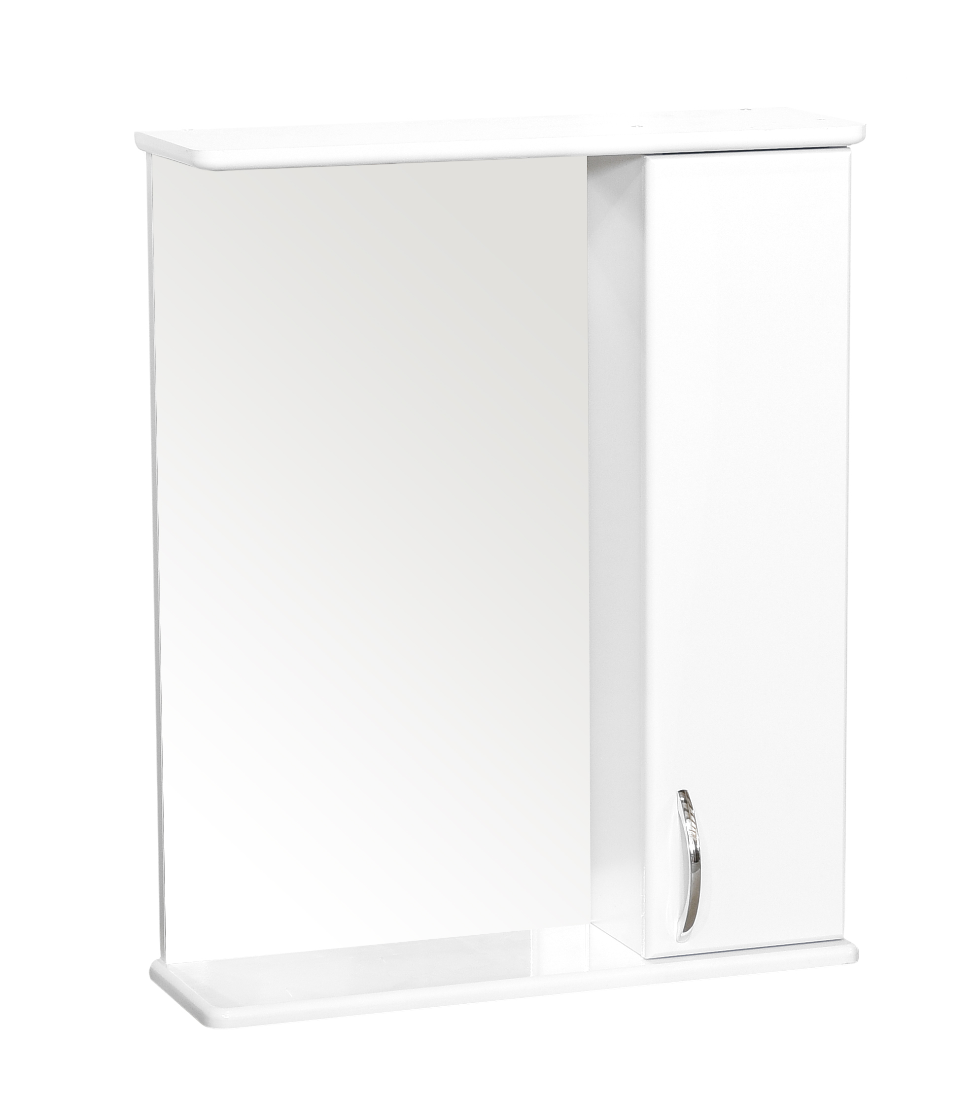 Зеркало-шкаф SANTREK HOME "СИТИ NEW-50" без подсветки (правый) белый 520х700х175