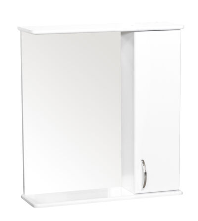 Зеркало-шкаф SANTREK HOME "СИТИ NEW-60" без подсветки (правый) белый 620х700х175