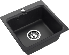 Мойки GRANFEST SMART SM430 (мрамор) 1-чаша 432х432мм ЧЕРНЫЙ (без сифона)