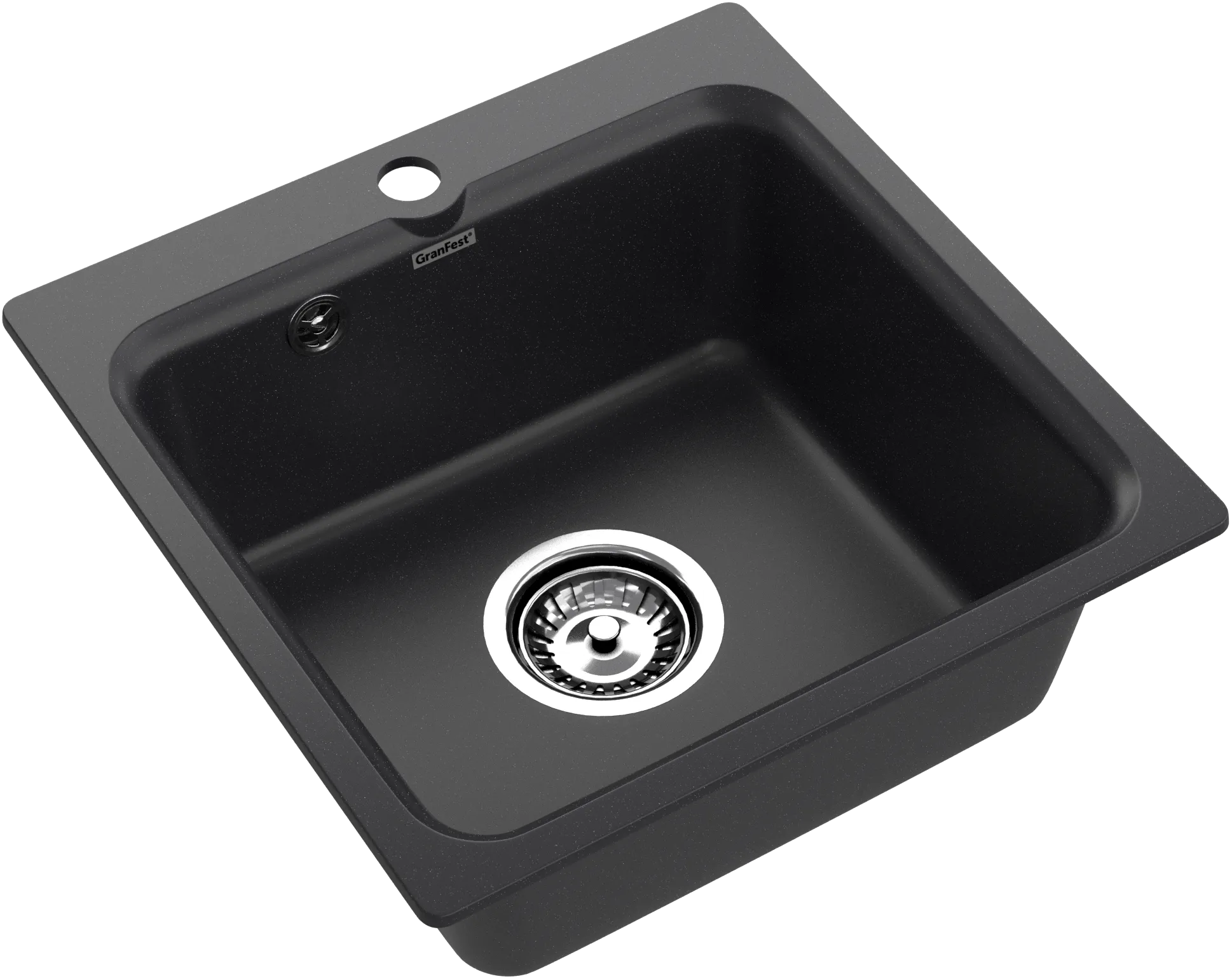 Мойки GRANFEST SMART SM430 (мрамор) 1-чаша 432х432мм ЧЕРНЫЙ (без сифона)