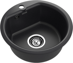 Мойки GRANFEST SMART SM435 (мрамор) 1-чаша d=435мм ЧЕРНЫЙ (без сифона)