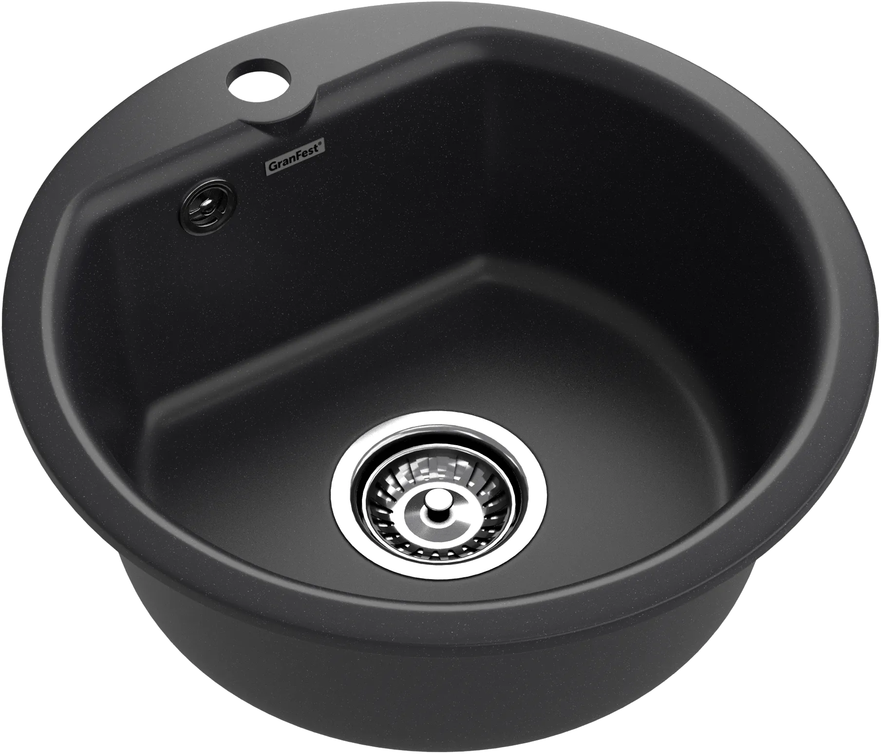 Мойки GRANFEST SMART SM435 (мрамор) 1-чаша d=435мм ЧЕРНЫЙ (без сифона)