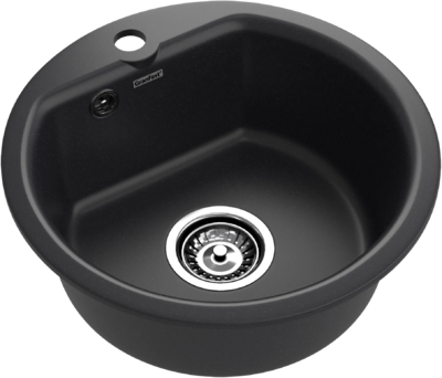 Мойки GRANFEST SMART SM435 (мрамор) 1-чаша d=435мм ЧЕРНЫЙ (без сифона)