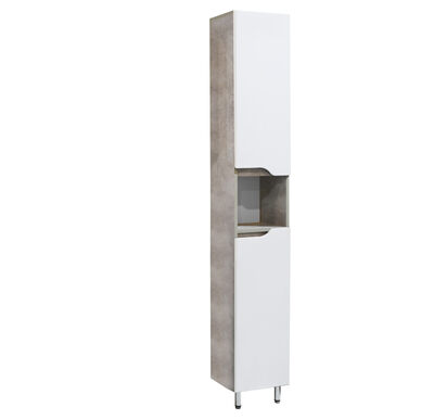 Пенал SANTREK HOME "Фанта" (Белый софт/Цемент светлый) 2 двери с НИШЕЙ Правый 300*1900*250 Пенал SANTREK HOME "Фанта" (Белый софт/Цемент светлый) 2 двери с НИШЕЙ Правый 300*1900*250