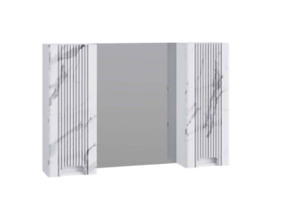Зеркало-шкаф SANTREK HOME "Беладжио-100" (белый мрамор) 2 дв. 980х700х145 *