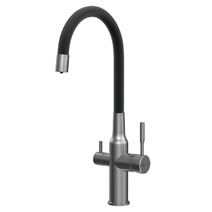 LM5083GMN-Black Expert Смеситель для кухни, с гибким изливом, с подключением к фильтру питьевой воды, графит нано/черный LEMARK