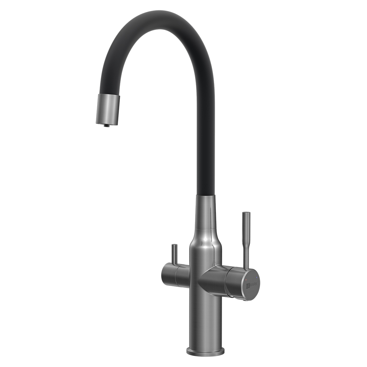 LM5083GMN-Black Expert Смеситель для кухни, с гибким изливом, с подключением к фильтру питьевой воды, графит нано/черный LEMARK