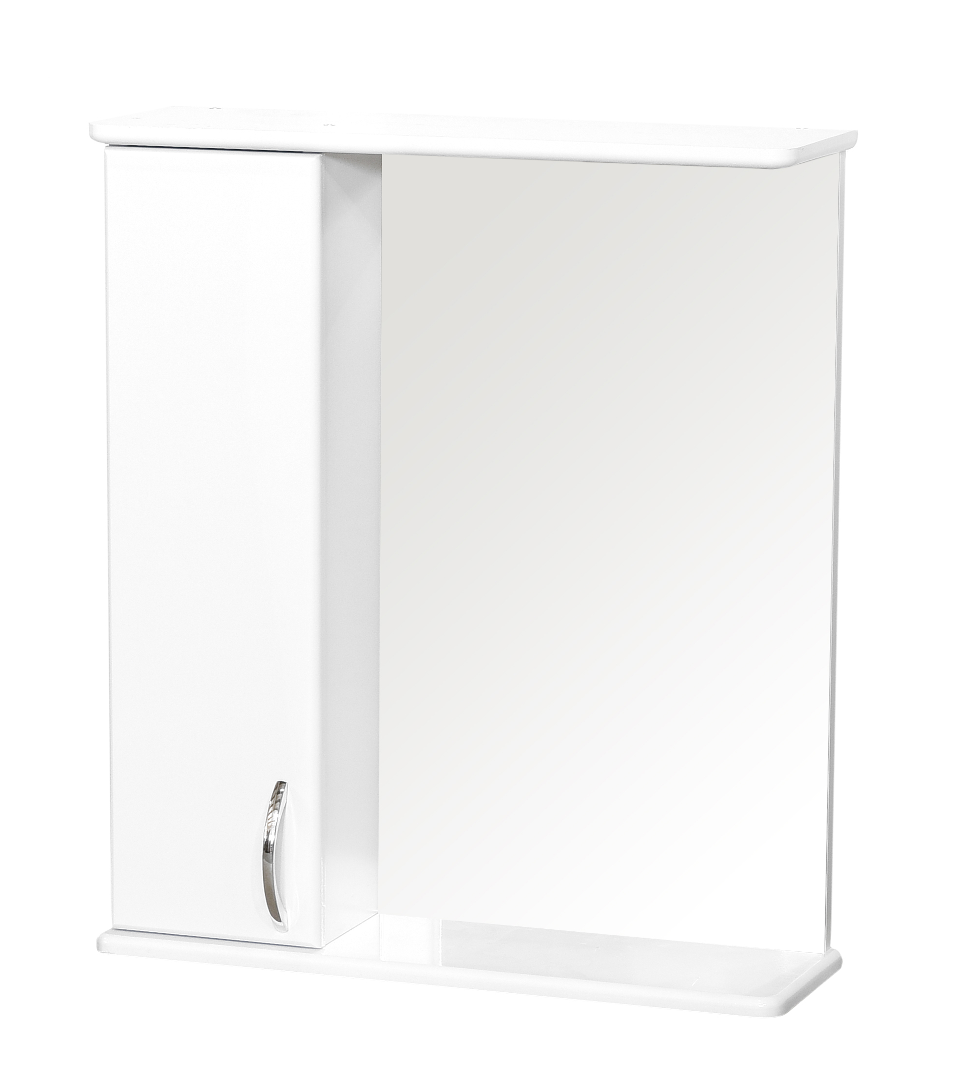 Зеркало-шкаф SANTREK HOME "СИТИ NEW-60" без подсветки (левый) белый 620х700х175