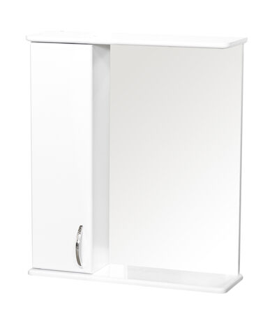 Зеркало-шкаф SANTREK HOME "СИТИ NEW-60" без подсветки (левый) белый 620х700х175