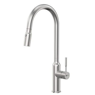 LM5086S Expert Смеситель для кухни с вытяжным изливом и 2х-функциональным аэратором, сталь LEMARK