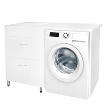 Подстолье SANTREK HOME "СИТИ NEW-110" (БЕЛЫЙ) правый 2 ящ. под стир. машину под умывальник "Cosmos-110 / Марсал 110" 1100х870х478