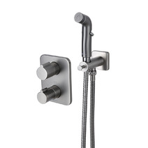 LM3740GM Bronx Смеситель термостатический с гигиеническим душем, встраиваемый, графит LEMARK