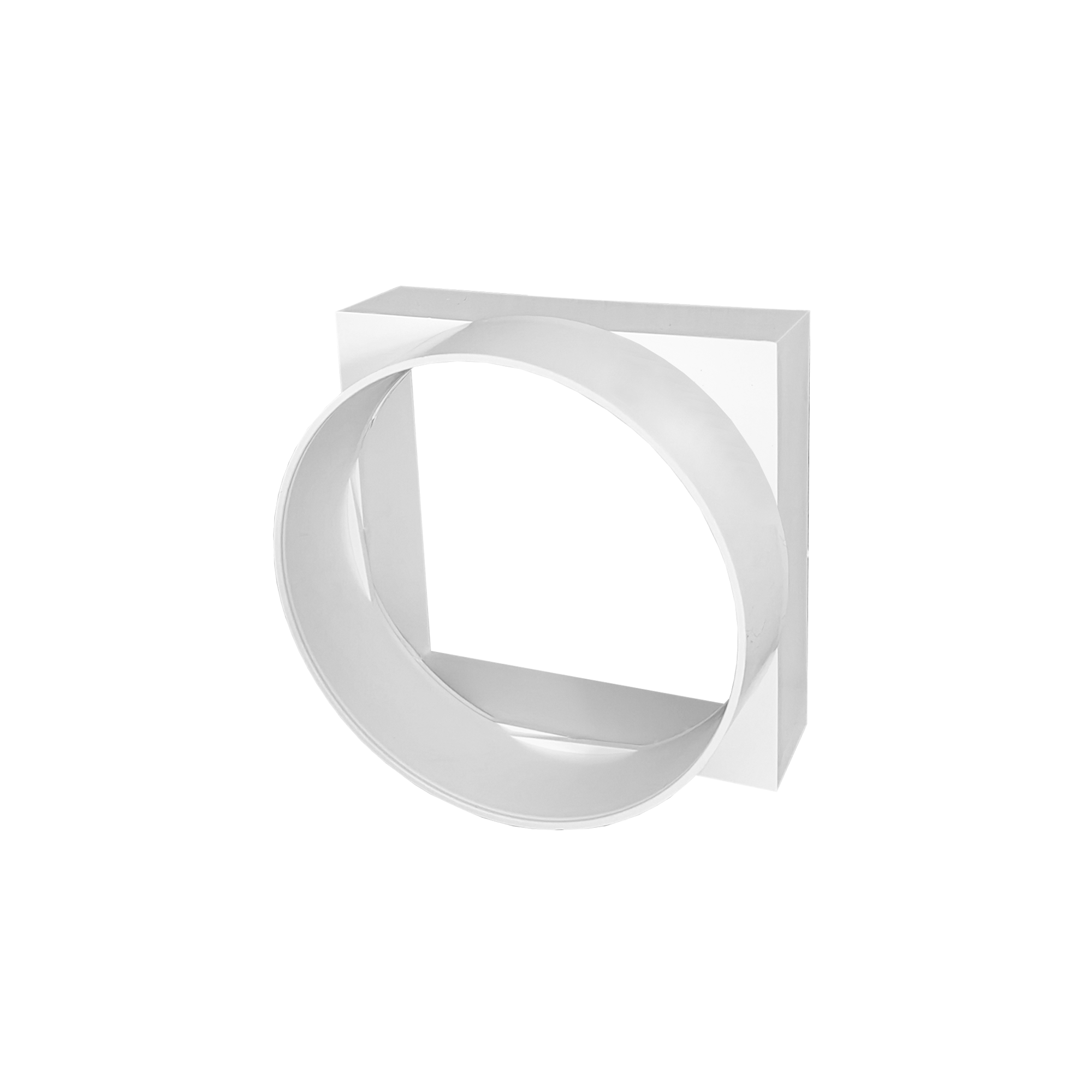 Переход 90/100 с квадрата на круг (белый) SANTREK AIR