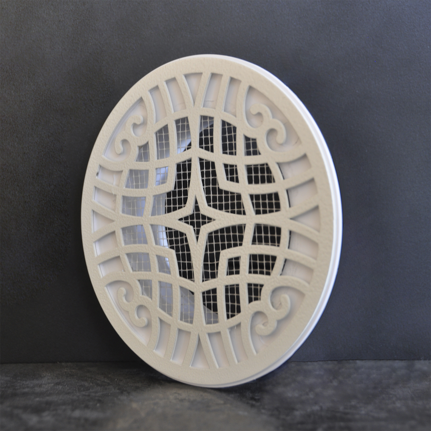 Решётка вентиляционная металлическая потолочная 195x150, Белая краска SANTREK AIR