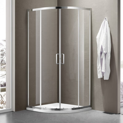 Душевое ограждение SANTREK AQUA Iris-R-800-C-Chrome 800*800*1850 Радиус стекло Прозр 6мм, профиль Хром 
