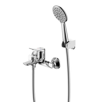 LM11314C Ortus Смеситель для ванны с коротким изливом, дивертор с кер. пласт., с аксессуарами, хром LEMARK								