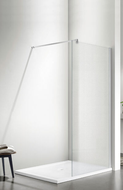 Душевое ограждение SANTREK AQUA Тour - SG-1400-G-Chrome 1400*1950 стекло Грейп 6мм, профиль Хром  (штанга в комплекте) 