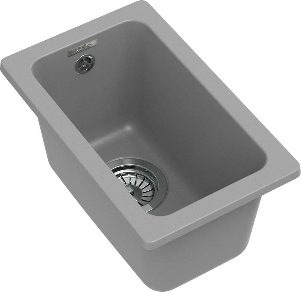 RIVELATO Мойка BERKANA 25 подст.монтаж 1-чаш 305*455 grigio metallizzato арт.BK-25 grigio metallizzato