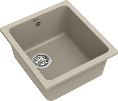 RIVELATO Мойка BERKANA 35 подст.монтаж 1-чаш 415*455 beige scuro арт.BK-35 beige scuro