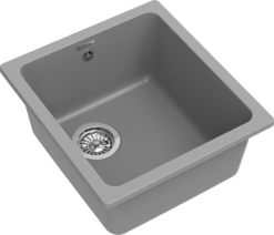 RIVELATO Мойка BERKANA 35 подст.монтаж 1-чаш 415*455 grigio metallizzato арт.BK-35 grigio metallizzato