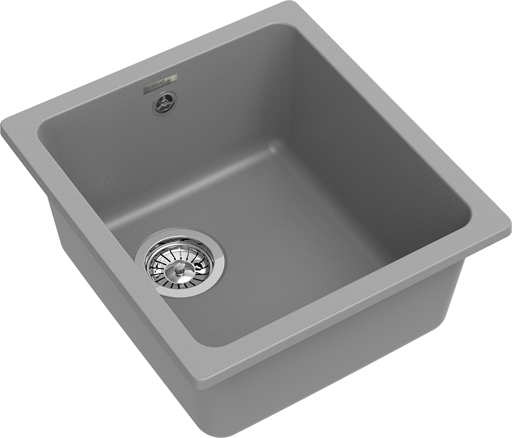 RIVELATO Мойка BERKANA 35 подст.монтаж 1-чаш 415*455 grigio metallizzato арт.BK-35 grigio metallizzato