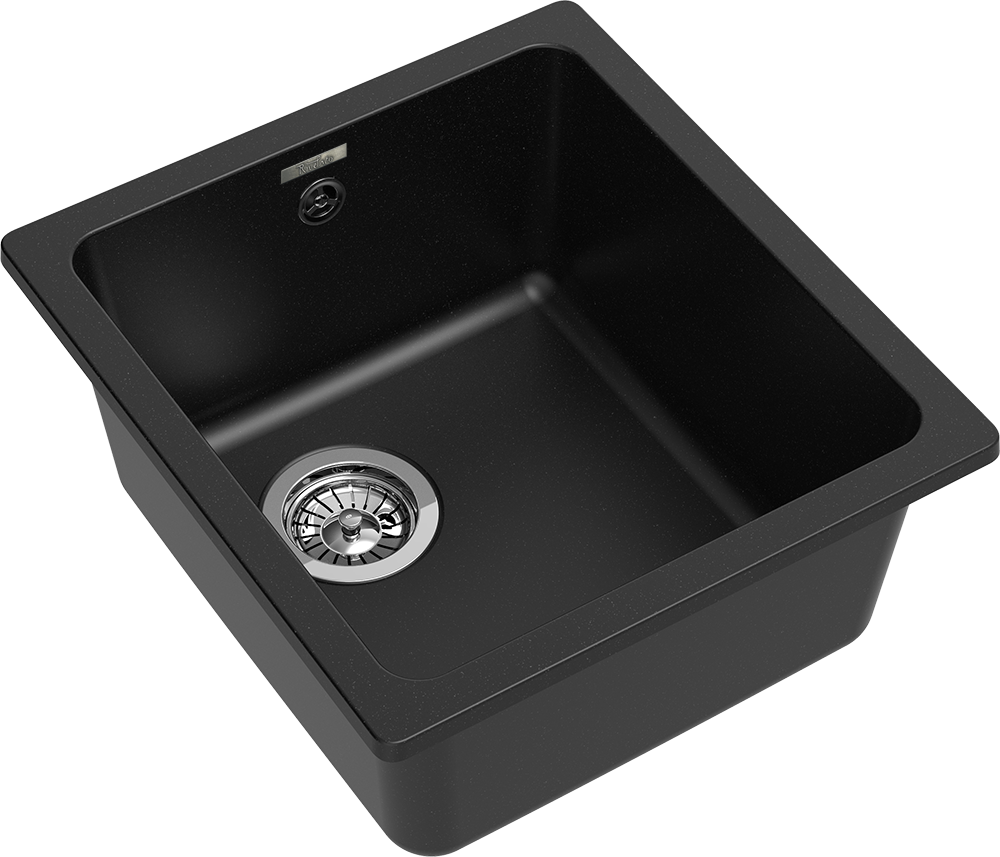 RIVELATO Мойка BERKANA 35 подст.монтаж 1-чаш 415*455 nero арт.BK-35 nero