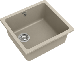 RIVELATO Мойка BERKANA 45 подст.монтаж 1-чаш 485*455 beige scuro арт.BK-45 beige scuro
