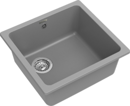 RIVELATO Мойка BERKANA 45 подст.монтаж 1-чаш 485*455 grigio metallizzato арт.BK-45 grigio metallizzato