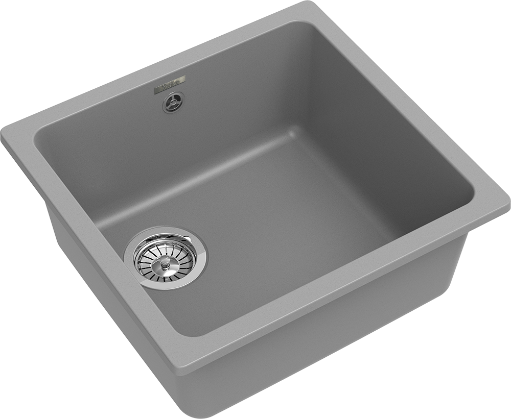 RIVELATO Мойка BERKANA 45 подст.монтаж 1-чаш 485*455 grigio metallizzato арт.BK-45 grigio metallizzato