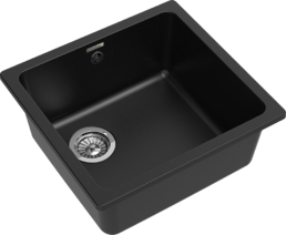 RIVELATO Мойка BERKANA 45 подст.монтаж 1-чаш 485*455 nero арт.BK-45 nero