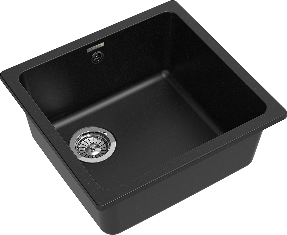 RIVELATO Мойка BERKANA 45 подст.монтаж 1-чаш 485*455 nero арт.BK-45 nero