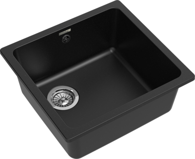 RIVELATO Мойка BERKANA 45 подст.монтаж 1-чаш 485*455 nero арт.BK-45 nero