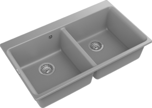 RIVELATO Мойка AXEL 90-2D  2-чаши 870*520мм grigio metallizzato арт.X-90-2D grigio metallizza