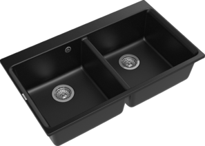 RIVELATO Мойка AXEL 90-2D  2-чаши 870*520мм nero арт.X-90-2D nero
