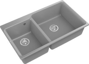 RIVELATO Мойка AXEL 90D  2-чаши 870*520мм grigio metallizzato арт.X-90D grigio metallizzato