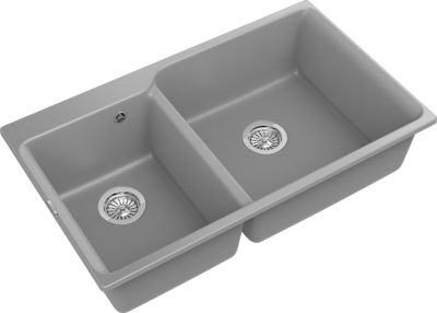 RIVELATO Мойка AXEL 90D  2-чаши 870*520мм grigio metallizzato арт.X-90D grigio metallizzato