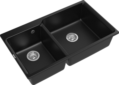 RIVELATO Мойка AXEL 90D  2-чаши 870*520мм nero арт.X-90D nero