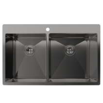 Rivelato Rinox 8050 B2 PVD black Мойка нерж.сталь 2 чаши 800*500*200 мм арт.8050 B2 PVD black