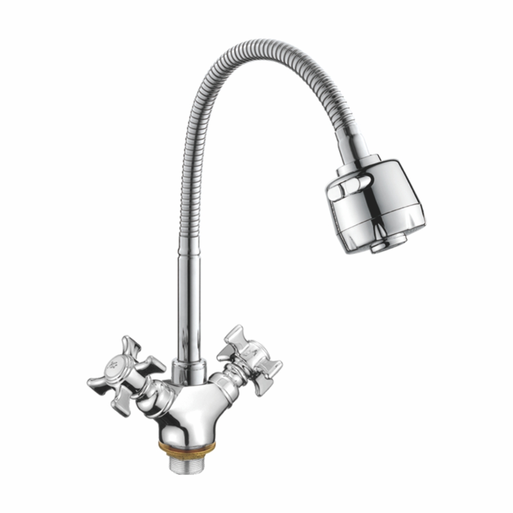 4311-3 Смеситель Кухня LEDEME 1/2 м/к с гибким изливом, на гайке