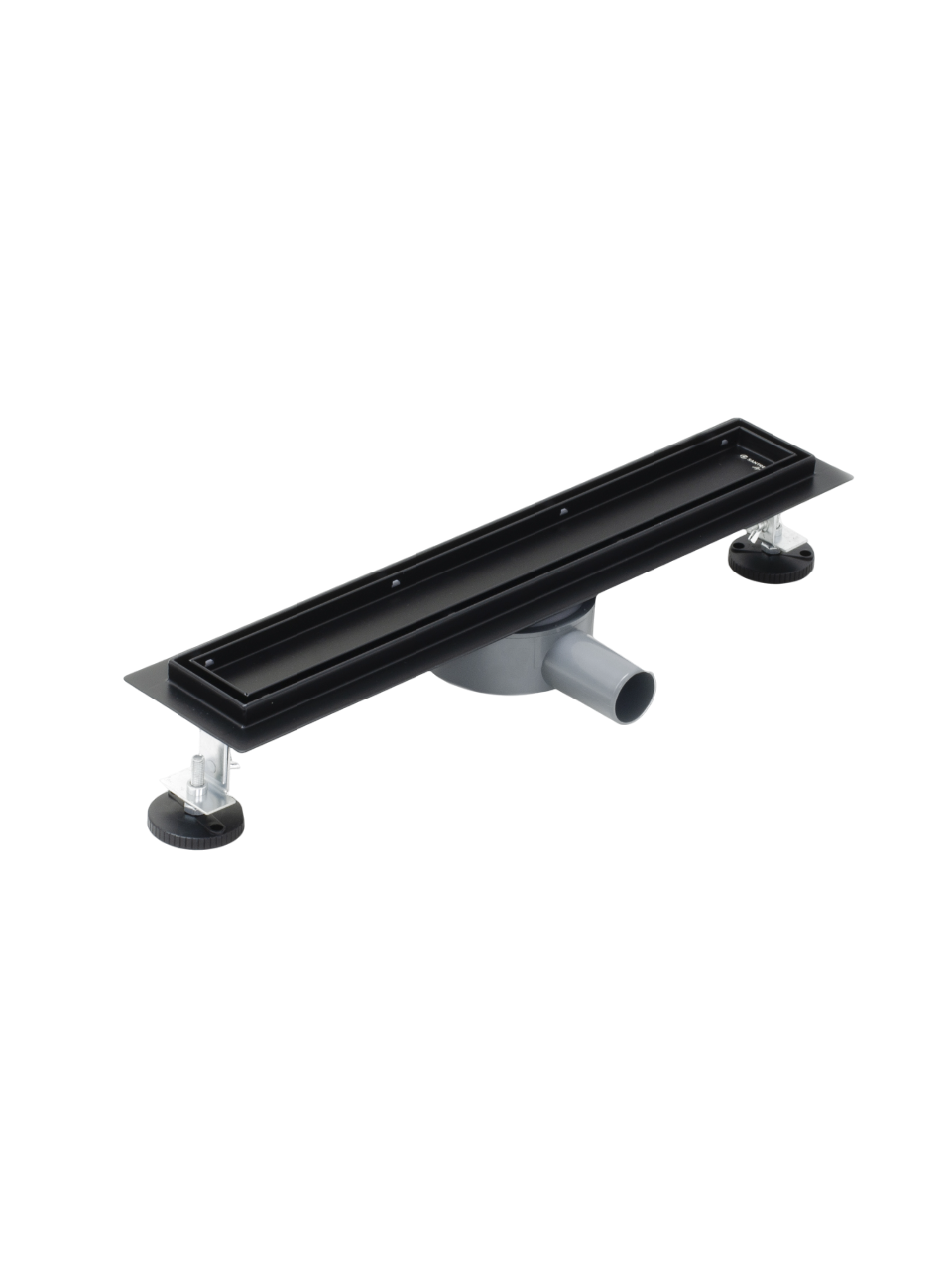 Линейный душевой трап SANTREK AQUA  B-70500 BLACK нерж 70*500мм (горизонт выпуск 360 гр, ф40) (решетка щелевая, под плитку) сухой затвор и гидрозатвор