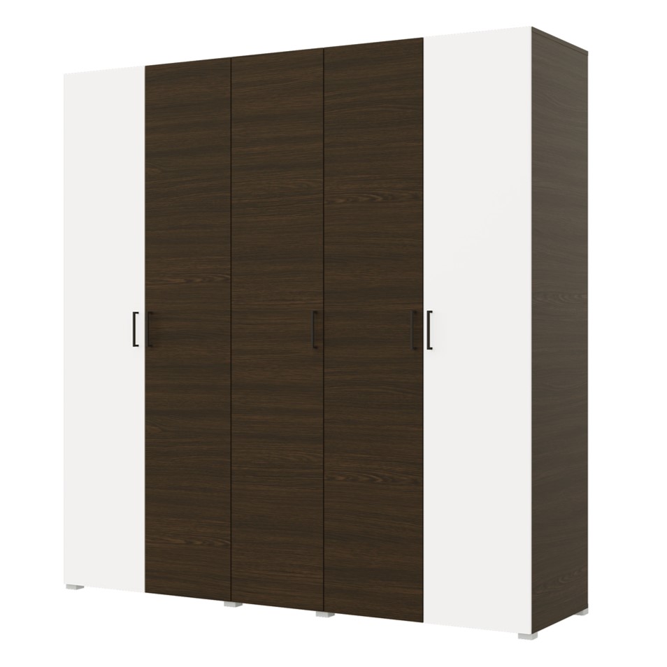  Шкаф Бостон 2000 5 створок, 4 ящика, 4 полки М Венге/Белый (11 мест)