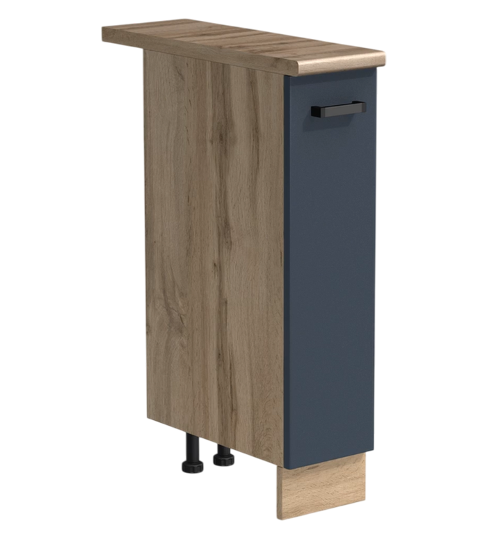 Бутылочница выдвижная 20 цвет Графит/Дуб вотан столешница Дуб вотан SANTREK HOME (ЛДСП)