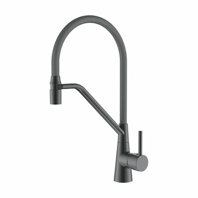 4397D-12 Смеситель Кухня LEDEME с силиконовым изливом (оруж сталь)